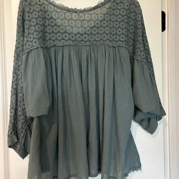 FP Movement by Free People Teal Button-Up Blouse - Picture 2 of 8